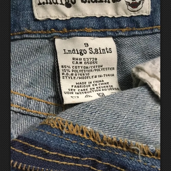 I.ndigo S.aints ripped low rise jeans size 9 - Picture 4 of 8